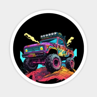 pop art  style 4x4 offroad crawler truck Magnet